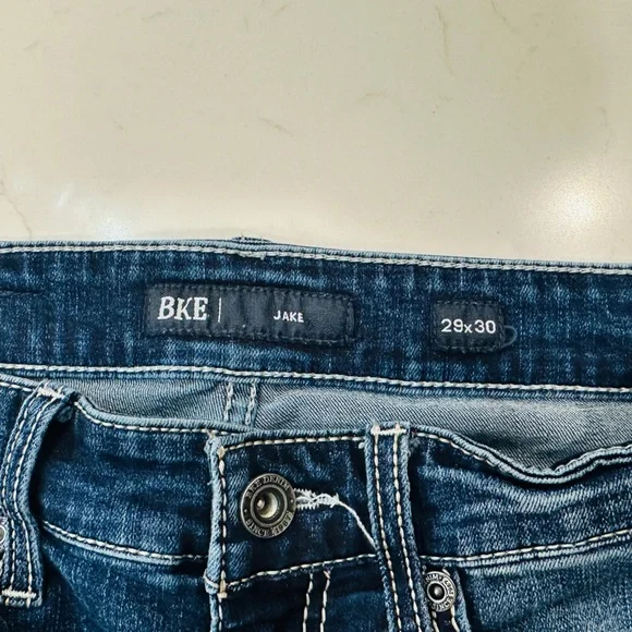 BKE Jake Straight Men’s Dark Blue Jeans - Picture 2 of 4